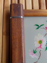 plateau bois et aquarelle art déco