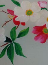 plateau bois et aquarelle art déco