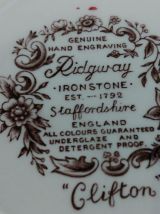 assiettes à dessert Anglaise - RIDGWAY - lot de 9.