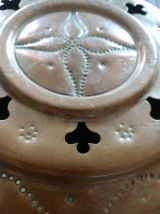 bassinoire ancienne bois et cuivre