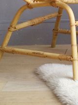 Fauteuil corbeile rotin vintage