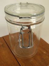 Lot 3 bocaux  en verre blanc Vintage