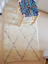 Tapis Béni ouarain Vintage  Azilal  fait main Petit  Format , piece unique 