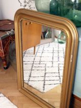 Grand miroir Louis Philippe vintage doré années 60 