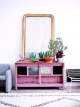 Grand miroir Louis Philippe vintage doré années 60 