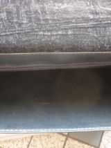 Pochette vintage femme cuir noir chaine doree