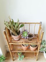 Bibliothèque/étagères rotin vintage