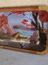 Plateau de service art déco signé DOPE 