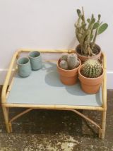 Table d'appoint vintage en rotin