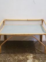 Table d'appoint vintage en rotin