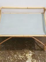 Table d'appoint vintage en rotin