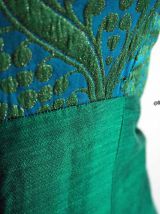 Robe longue de soirée moirée brocart vintage 1960's