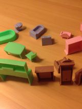 MOBILIER POUR MAISON DE POUPEES / SALON CUISINE CHAMBRE SALLE DE BAIN