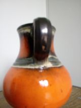 Pichet, vase en céramique, faïence émaillée, orange