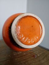 Pichet, vase en céramique, faïence émaillée, orange