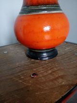Pichet, vase en céramique, faïence émaillée, orange