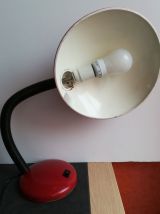 Lampe rouge vintage 60/70 métal et plastique style industriel