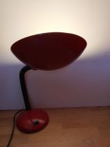 Lampe rouge vintage 60/70 métal et plastique style industriel