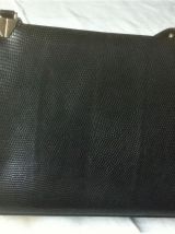 Sac à main en lézard noir vintage 