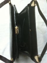 Sac à main en lézard noir vintage 