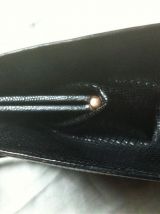 Sac à main en lézard noir vintage 