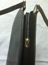 Sac à main en lézard noir vintage 