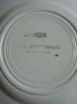 5 assiettes en faience vintage fleurs rouges