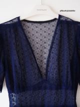 Robe en dentelle bleue marine vintage 40's