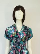 Robe porte-feuille vintage fleurie inspiration 50 taille 34 36