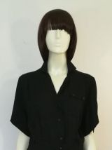 Combinaison pantalon vintage 80ies taille 38 noire motif gouttelettes noir 