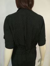 Combinaison pantalon vintage 80ies taille 38 noire motif gouttelettes noir 