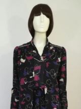 Veste vintage 70ies façon chemisier fin imprimé choc pour fille chic taille 36-38-40