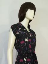 Robe vintage 70ies imprimé choc pour fille chic taille 36-38-40 