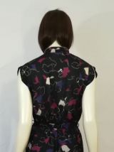 Robe vintage 70ies imprimé choc pour fille chic taille 36-38-40 