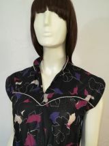 Robe vintage 70ies imprimé choc pour fille chic taille 36-38-40 