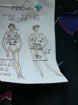 Robe vintage 70ies imprimé choc pour fille chic taille 36-38-40 