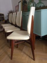  lot de 4 Chaises vintage scandinave blanches 
