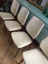  lot de 4 Chaises vintage scandinave blanches 