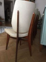  lot de 4 Chaises vintage scandinave blanches 