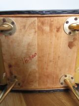 Tabouret ou repose pied en skaï à pied compas