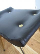 Tabouret ou repose pied en skaï à pied compas