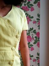 Agnès - Robe portefeuille vintage boutonnée et ceinturée 