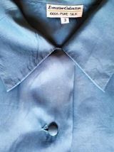 Huguette - chemisier manches courtes en soie bleu