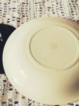 plat vintage SALINS carreaux jaune et blanc