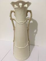 Vase mésanges bleues en céramique craquelée