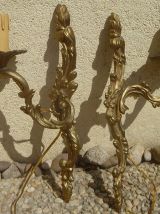 Anciennes Appliques Murales en laiton