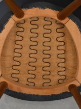 fauteuil en cuir, laine &amp; hêtre