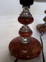 duo de petites lampes de chevet en marbre