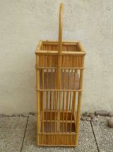 panier porte bouteille en bambou , vintage