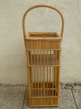 panier porte bouteille en bambou , vintage
